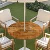 Copritavolo Rotondo da Esterno con Effetto Legno Impermeabile Orlo Elastico Per Patio Giardino Sala da Pranzo