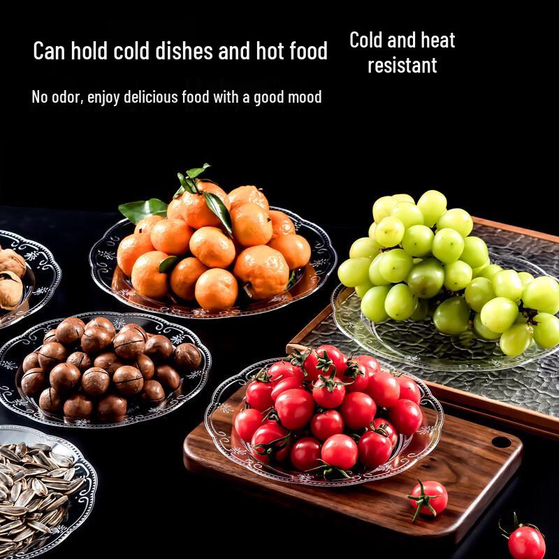 Qiwai Disposable Crystal Clear Round Snack Plates
