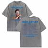 Rick Astley Reflection Tour  Print T Shirts Mens Clothing Washed Oversized Tshirts Vintage Short Sleeve T Shirt Streetwear