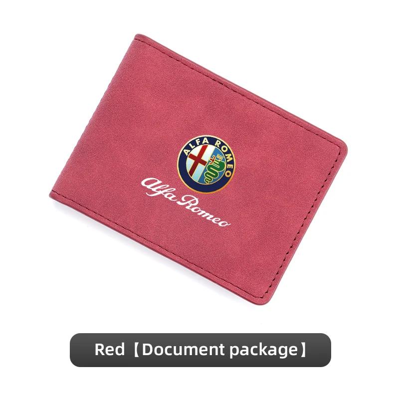 WAJDS1 Car Stickers For Alfa Romeo Car Driver's License Cover ID Credit Case Holder Driving Document Travel Pass Purse For Alfa Romeo 4