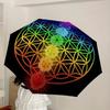 1pc Chakra Flower of Life Mandala Umbrella with Plastic Handle,Suitable for All Seasons Home Travel Outdoor UmbrellaDD210