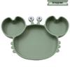 Silicone Suction Crab Plate: Divided Baby Tableware for Feeding & Weaning