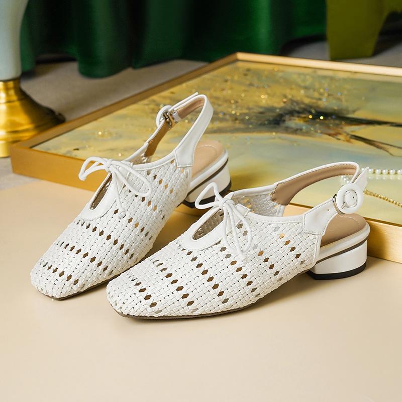 New Women Shoes Fashion Sandals Leather Knit Casual Slides Street Pumps