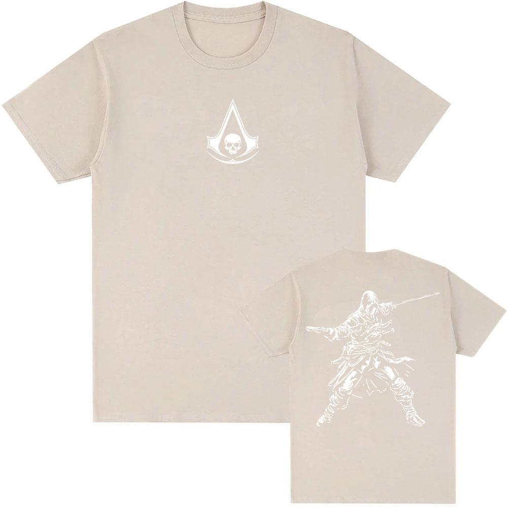 Assassin's Creed Black Flag Resynced Map T-Shirt Unisex Streetwear Lässig Rundhals Sommer T-Shirts Grafik Herren Damen Tee