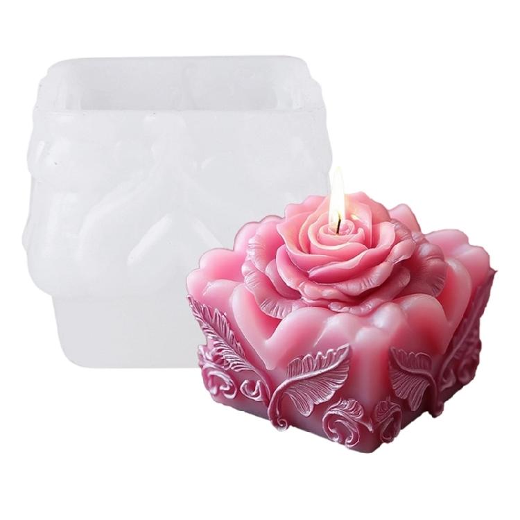 Rosenblumen Silikon Kerzenformen für Epoxidharz Kerzen Seifen und Kunsthandwerksprojekt Geprägte Blume Silikon Seifenformen