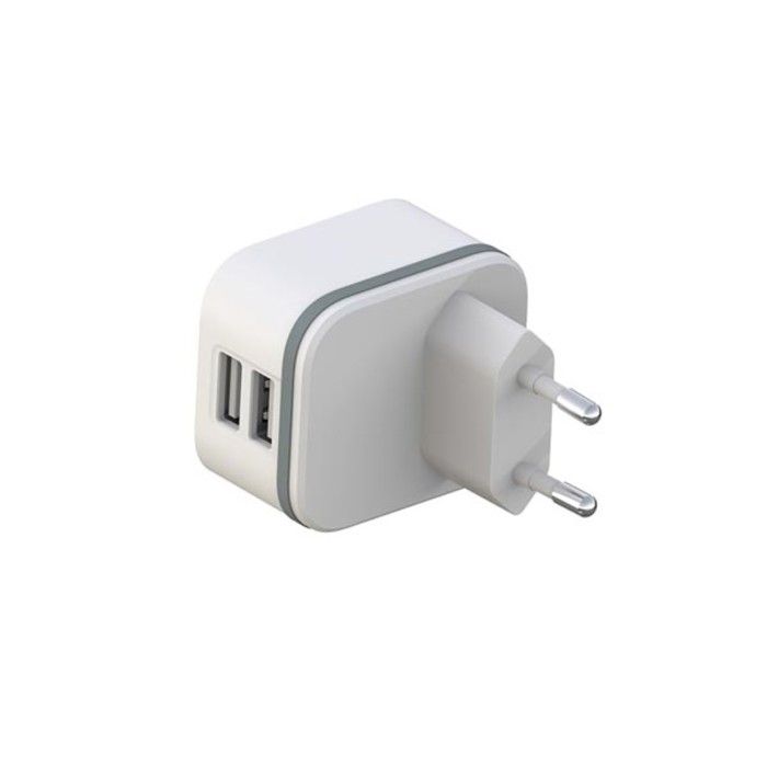 HQ-Power Chargeur USB, avec 2 ports USB, 5 V 4.8 A 24 W, idéal pour téléphones mobiles, smartphones, tablettes, GPS et plus