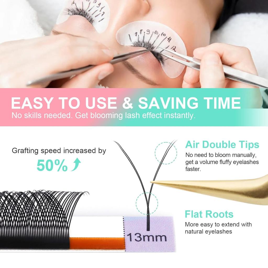 Hot Selling YY Shape Eyelash Extensions Premade Volume Fans Natural Soft Lashes Comfortable False Eyelashes