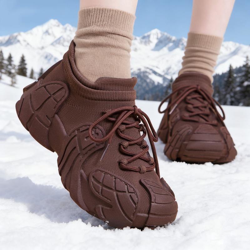 Cotton Shoes, Fleece Shoes, Thick-soled Shoes, Outdoor Snow Boots, and Thick-soled Shoes