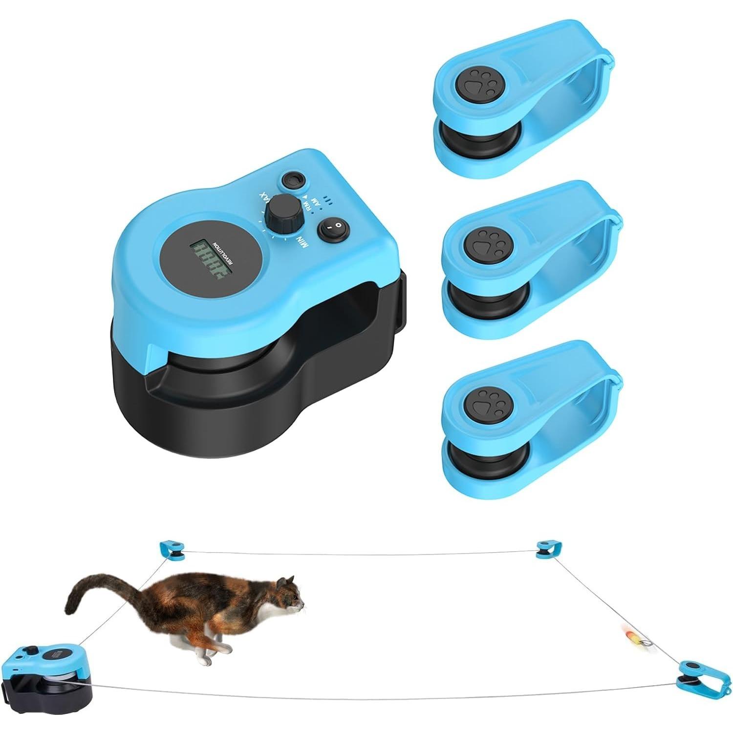 

Cat Toys for Indoor Cats,New Cat Treadmill,Automatic/Remote Control cat toys, Adjustable Speed Simulated Cat Hunting Toys