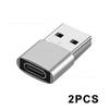 2Pcs USB Vers Type C OTG Adaptateur USB USB-C Mâle Vers Micro USB Type-c Femelle Convertisseur Pour Macbook Huawei Samsung Xiaom
