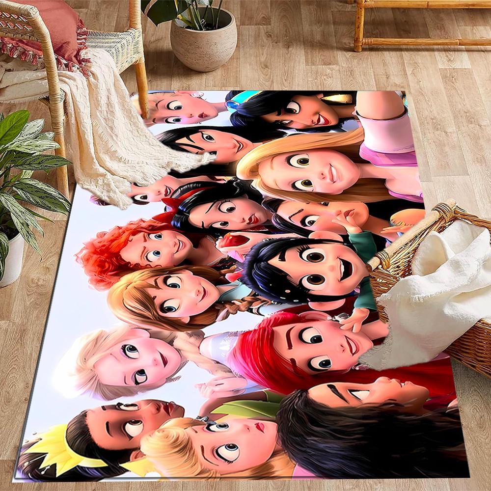 Disneyland Celebration Night Disney Cartoon Theme Anti-Slip Rug - Polyester, Home Decor, Suitable for Bedrooms, Living Rooms, Doorways, and Studios