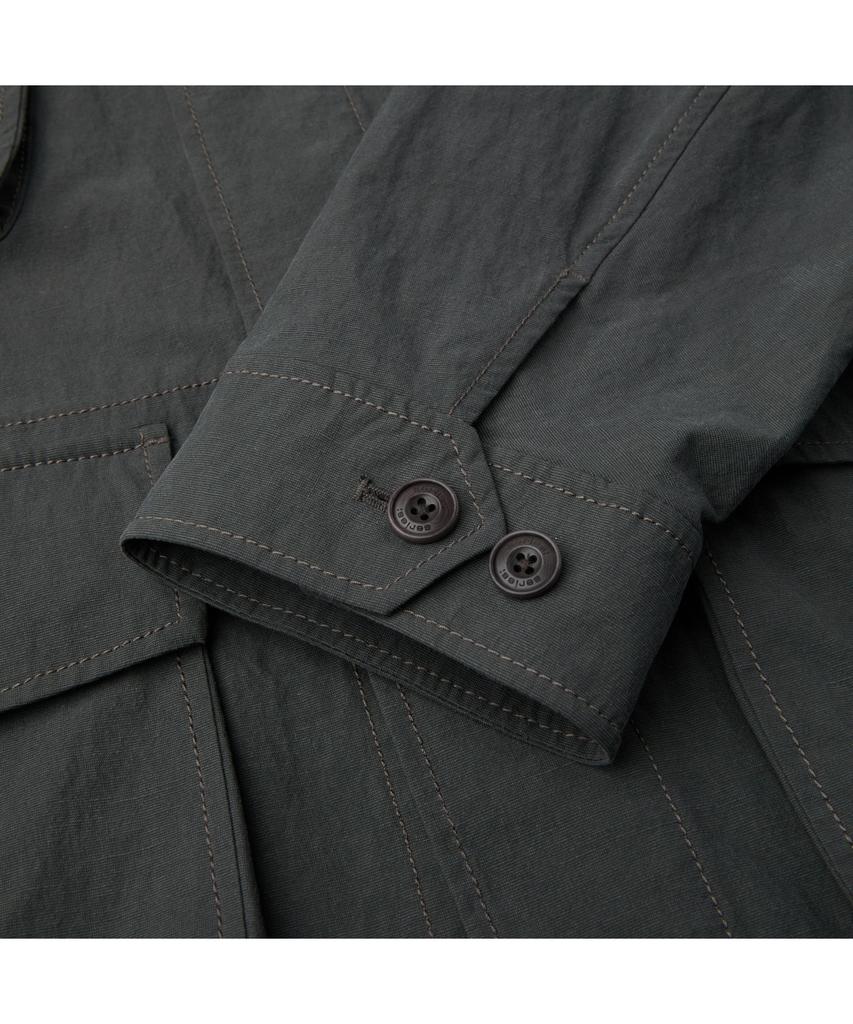 Series (Set Up) Cotton Linen Garment Washed Fatigue Oversized Jacket Sajam26531Chx
