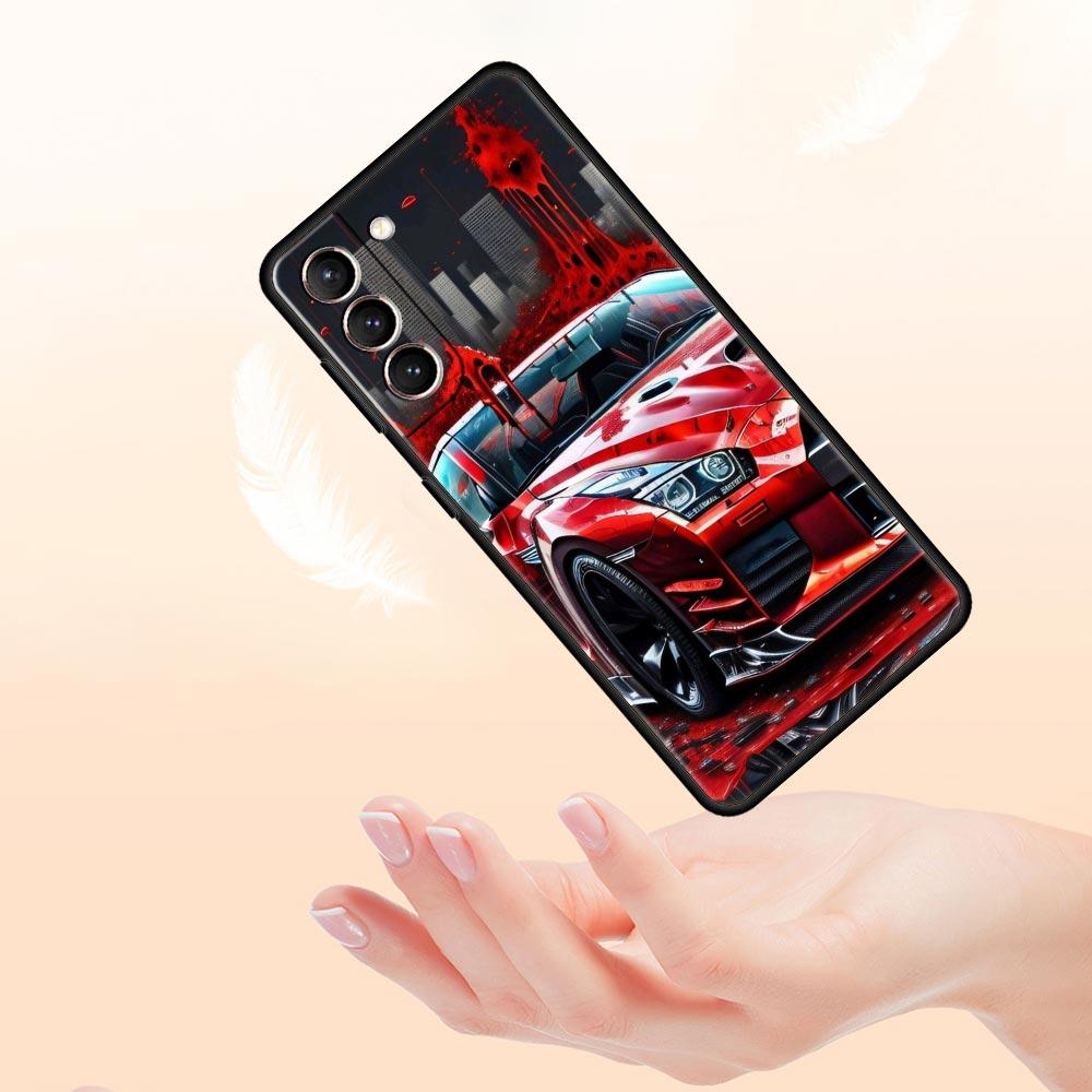 Cool Sports Car Phone Case For Samsung Galaxy S26 Ultra S25 Plus S24 FE S23 S22 5G S21 S20 Cover Black Soft