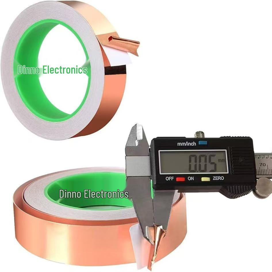 Copper Foil Tape for Conductive Guitar, EMI Shielding, Heat Dissipation, Electrical Repair, and Nickel-Plated Solder Tabs