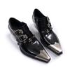 Scarpe in Pelle Stile Britannico Scarpe Oxford Stile Punk Scarpe Casual Appuntite Metalliche Lucide Modelli da Uomo e da Donna
