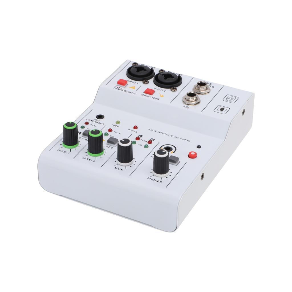 2 Channel Sound Mixer DJ Controller with Multiple Inputs   Power MP3   Output Independent Control Knobs Metal   for Recording Stage Perfor