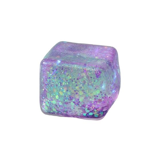 

Yousheng Ice Cube Squeeze Toy with Glitter Slow-Rising Water Cube TPR Fidget Toy for Stress Relief Portable Decompression Gadget for Kids фиолетовый