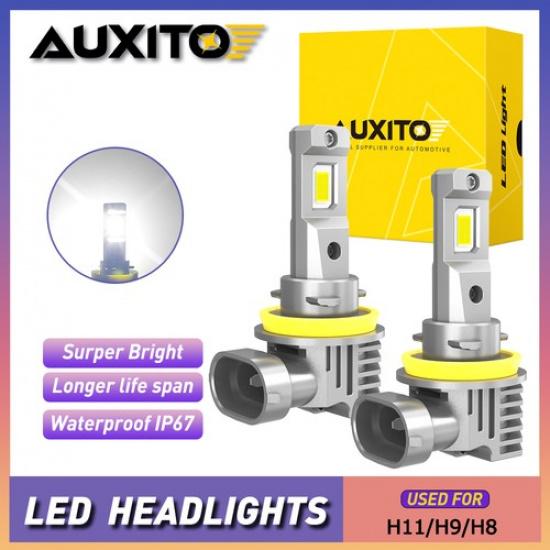 White H8 H9 H11 LED Headlight Bulbs Hi/Lo Beam Conversion Kit 30000LM US 2pcs