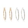 Korean Chic Luxury Diamond C-Shape Hoop Earrings