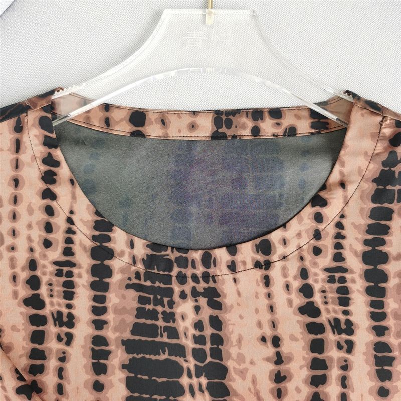 Mom Summer Clothes Tops Women's Half Sleeve Silk T-shirt Loose Middle-Aged and Elderly Small Shirt Short T Belly-Covering Coat Tops