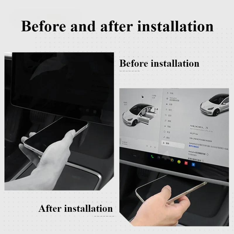 Indoor Rearview Mirror Frame for Tesla Model 3/Model Y Juniper Screen Display Protector Frame GPS Navigation Case Accessories