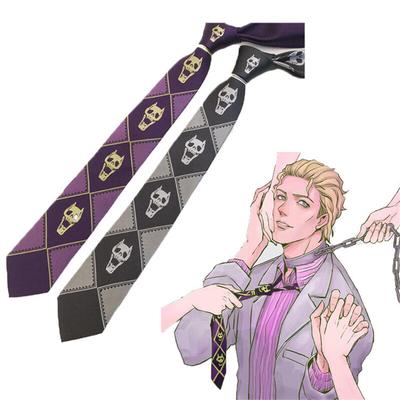 Anime Stropdas JoJo Bizarre Adventure KILLER QUEEN Kira Yoshikage Skull Neck Tie Cosplay Kostüme Accessoires Mann Frau
