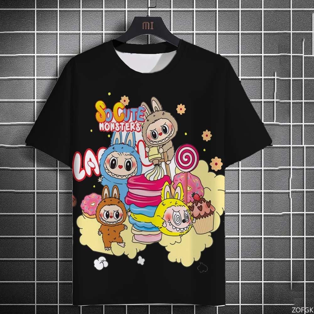 Summer Fashion 3D Cartoon Pull Cloth Cute Printed Short Sleeved Comfortable Casual Round Neck Loose T-shirt