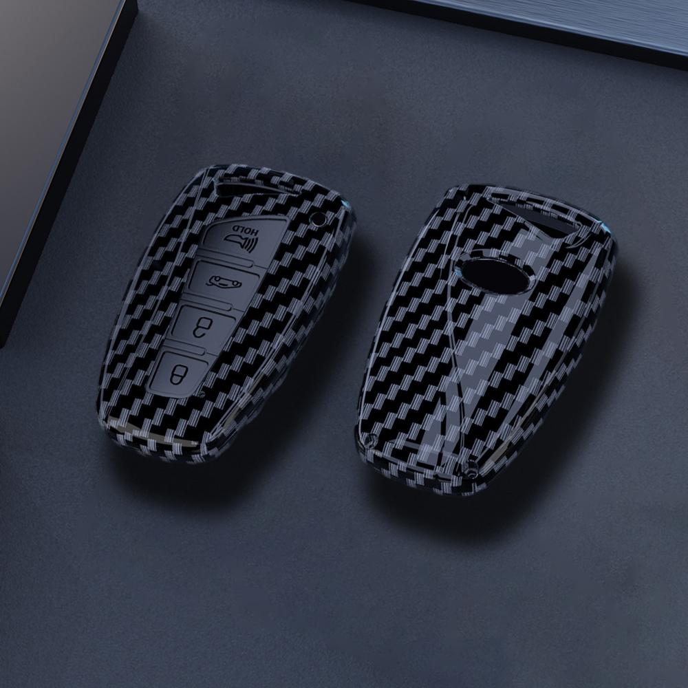 Abs Carbon Car Key Case Shell For Hyundai Santa Fe Sport Ix45 Equus Centennial Genesis G80 Grandeur Azera 2013- Cover Fob