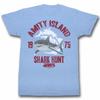 Jaws Shark Hunt Light Blue Heather Adult T-Shirt
