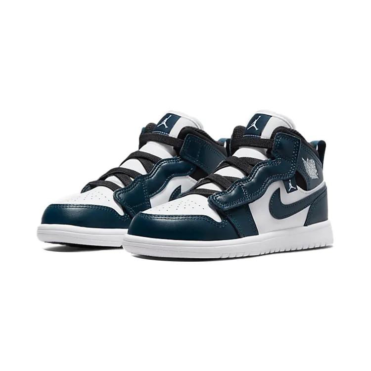 Air Jordan 1 Mid PreSchool 'Armory Navy' (Unisex) Armory Navy / Black / White Kids' Basketball Shoes AR6351 411