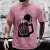 Herren T-Shirts Essen Schlafen Bier Wiederholen Lustige Grafik Y2k Kleidung Bier TAG Trinkparty Oberteile Übergröße Streetwear Kurzarm