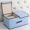 Stylish Cotton Linen Underwear Box Storage Container with Covers for Bedroom