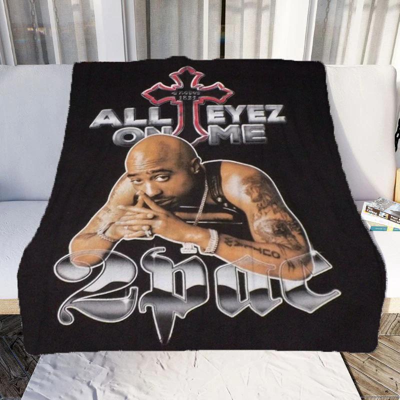 Tupac Shakur Printed Throw Blanket Super Soft Flannel Comfortable Sofa Blanket Fashionable Bed Sheet for Mattress