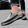 Men Breathable Casual Shoes Outdoor Plus Size Fashion Sneakers Lace-up Split Leather Comfortable Walking Sport Shoes