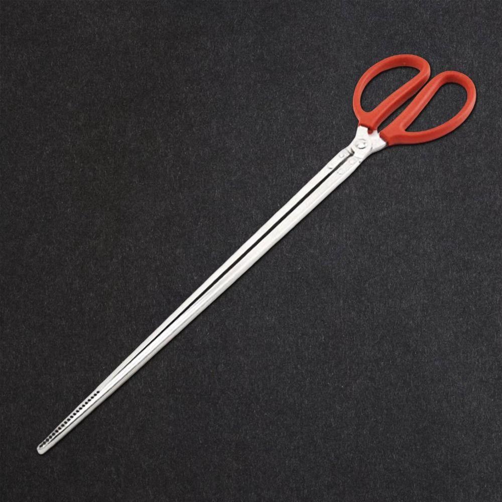 Red Handle Multi-function Stainless Steel Tongs  Outdoor Sea Crab Fishing