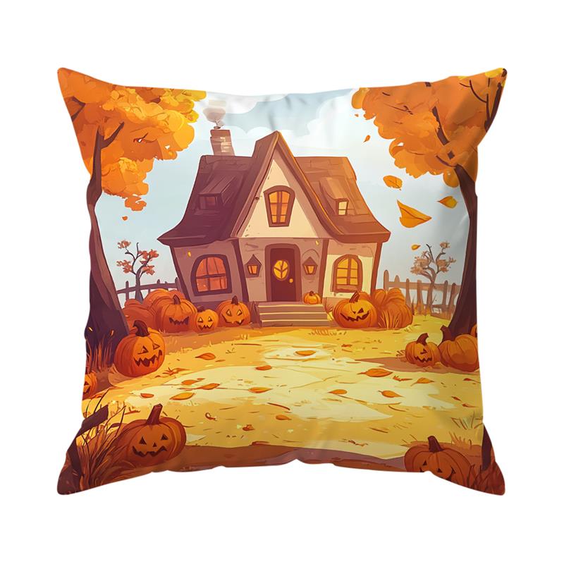 1Pc Autumn Fallen Leaves Pillow Cover For Home Living Room Bedroom Sofa Office Decorative Pillowcase Soft Throw Pillows 45X45Cm
