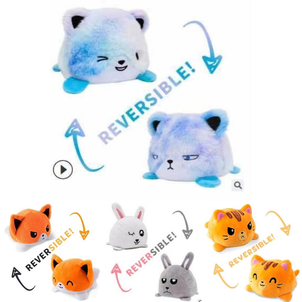 Reversible Flip Cat Plush Stuffed Toy Soft And Cute Animal Doll For Children Gifts