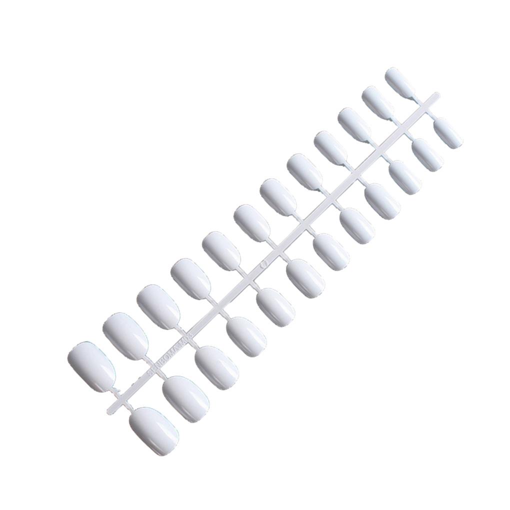 24 Pieces Solid Small Round Head Coffin False Nails French Style DIY Artificial Exquisite Personality Acrylic Nail