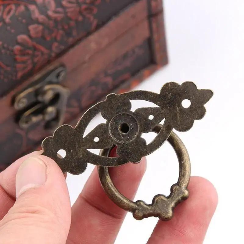 Cabinet Retro Handle Door Antique Alloy Handle Drawer Pull Ring Wood Case Handle Hanging Ring For Home Furniture DIY Decoraction
