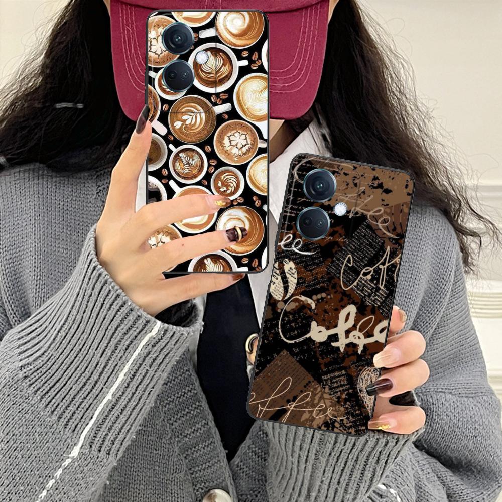 Coffee Beans Matte TPU Mobile Phone Case for OPPO Reno 14 13 12 11 10 9 8 7 6 5 F T Pro 5G Colorful Printing Cover