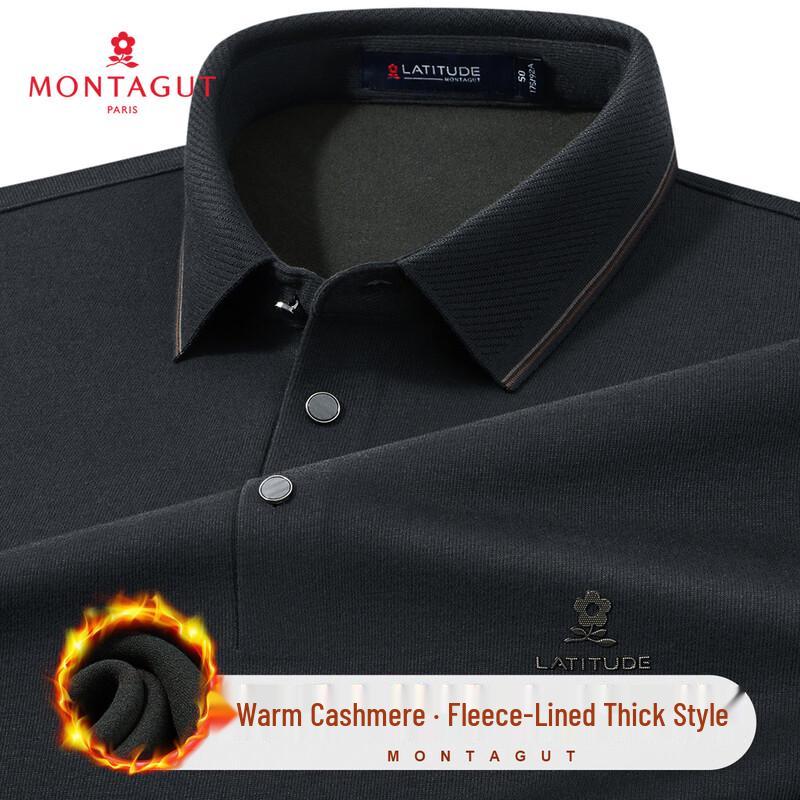MONTAGUT Men s Warm Jacquard Polo Shirt 52