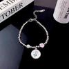 Elegant Tulip Pink Flower Bracelet For Women Highend Geometric Design 2024 Summer