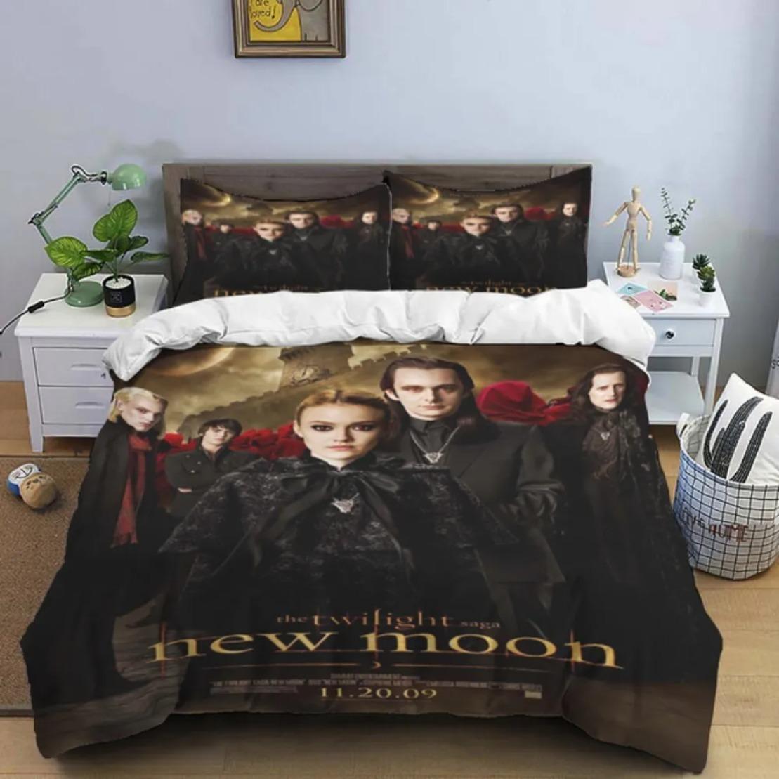 Les parures de lit crépuscule exquises Housse de couette Taie d'oreiller Adulte Garçon Fille Décoration de chambre Simple/Double Taille Cadeau 135x200cm (3pcs)