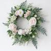 Artificial Rose Flower Wreath 19.69" Spring Wreath for Outdoor Front Door Indoor Weddings Window or Wall Décors Gifts