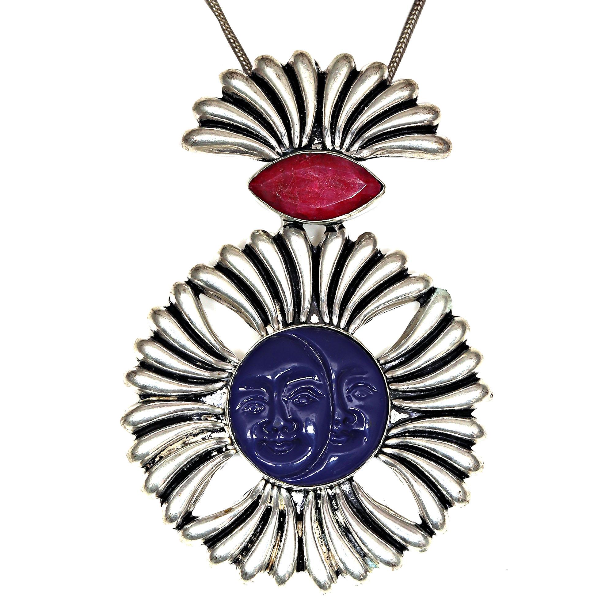 

Pendant Lapis Lazuli Gifted Silver Blue 3.25 Natural Jewelry Necklace