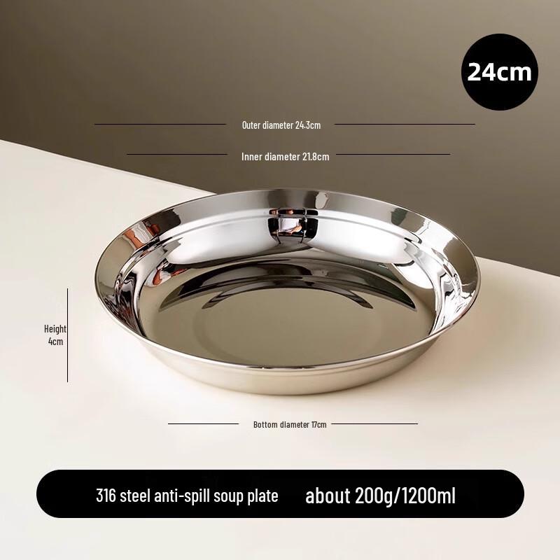 ZISIZ 316 Stainless Steel Round Serving Plate