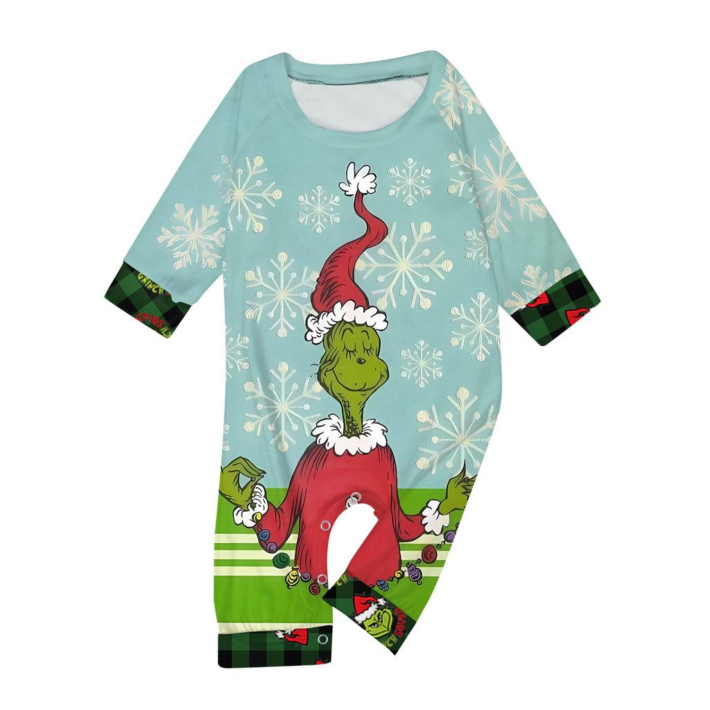 Set de topuri+pantaloni cu mâneci lungi cu imprimeuri de Crăciun Seturi de potrivire pentru familie