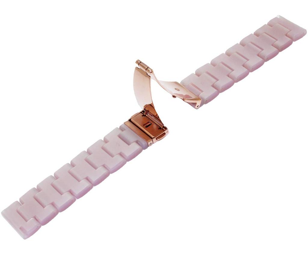 [Kai Tian] Stylish Resin Band 22mm Pink Watch Strap - Watch Band for Men and Women - Replacement Strap