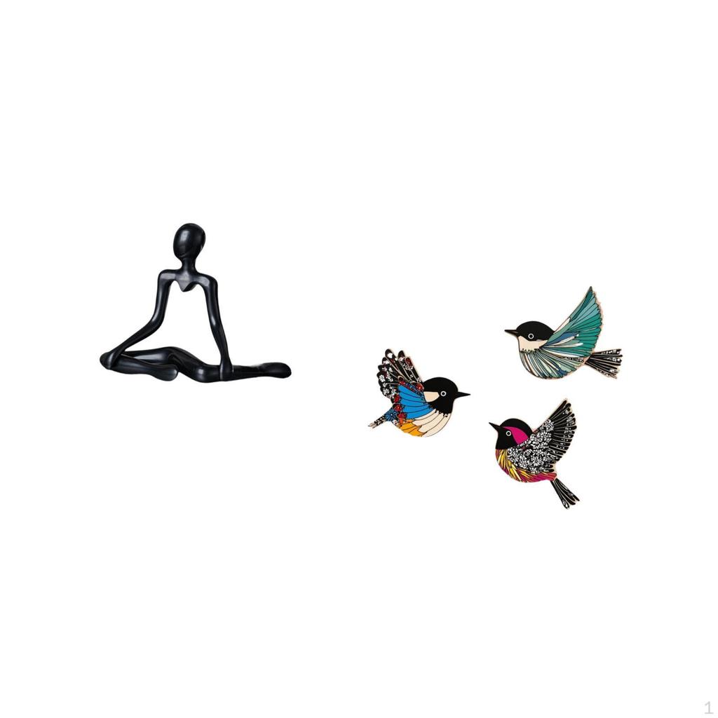 Creative Abstract Thinker Bird Sculpture Unique Decorative Figurine Wooden Flying Birds Wall Art