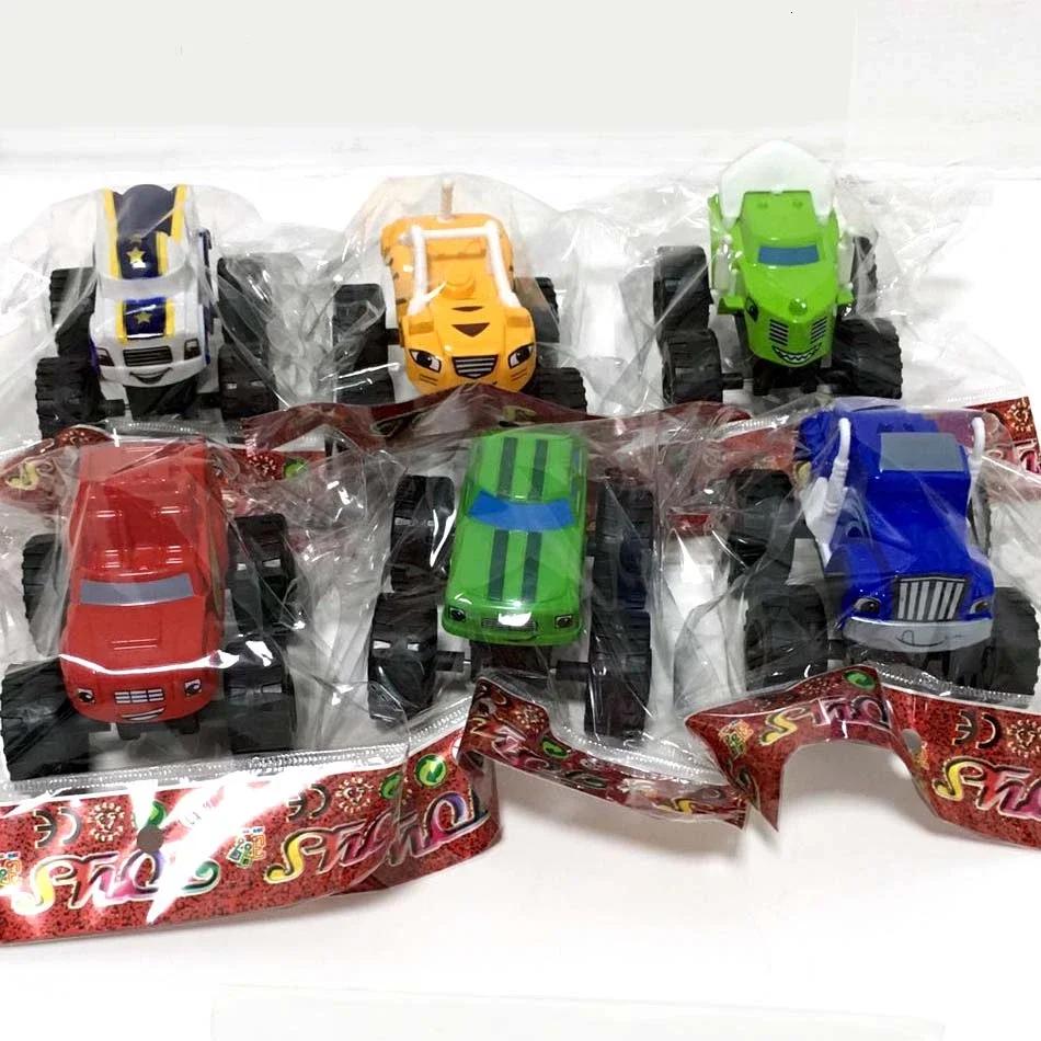 6Pcs Blaze Monster Racing Car Diecast Plaything Set Russia Miracle Crusher Truck Vehicle Transformation Toys For Kids Best Gifts